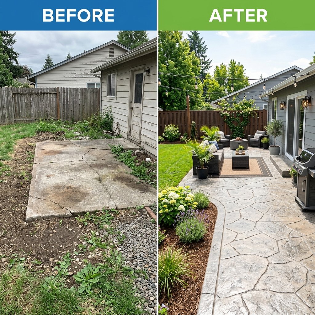 Concrete patio transformation